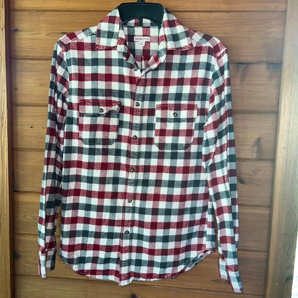 Merona Checkered Flannel Small - Picture 1 of 4